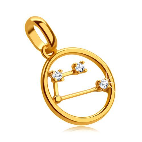 Prívesok z 9K žltého zlata, súhvezdie zverokruhu 