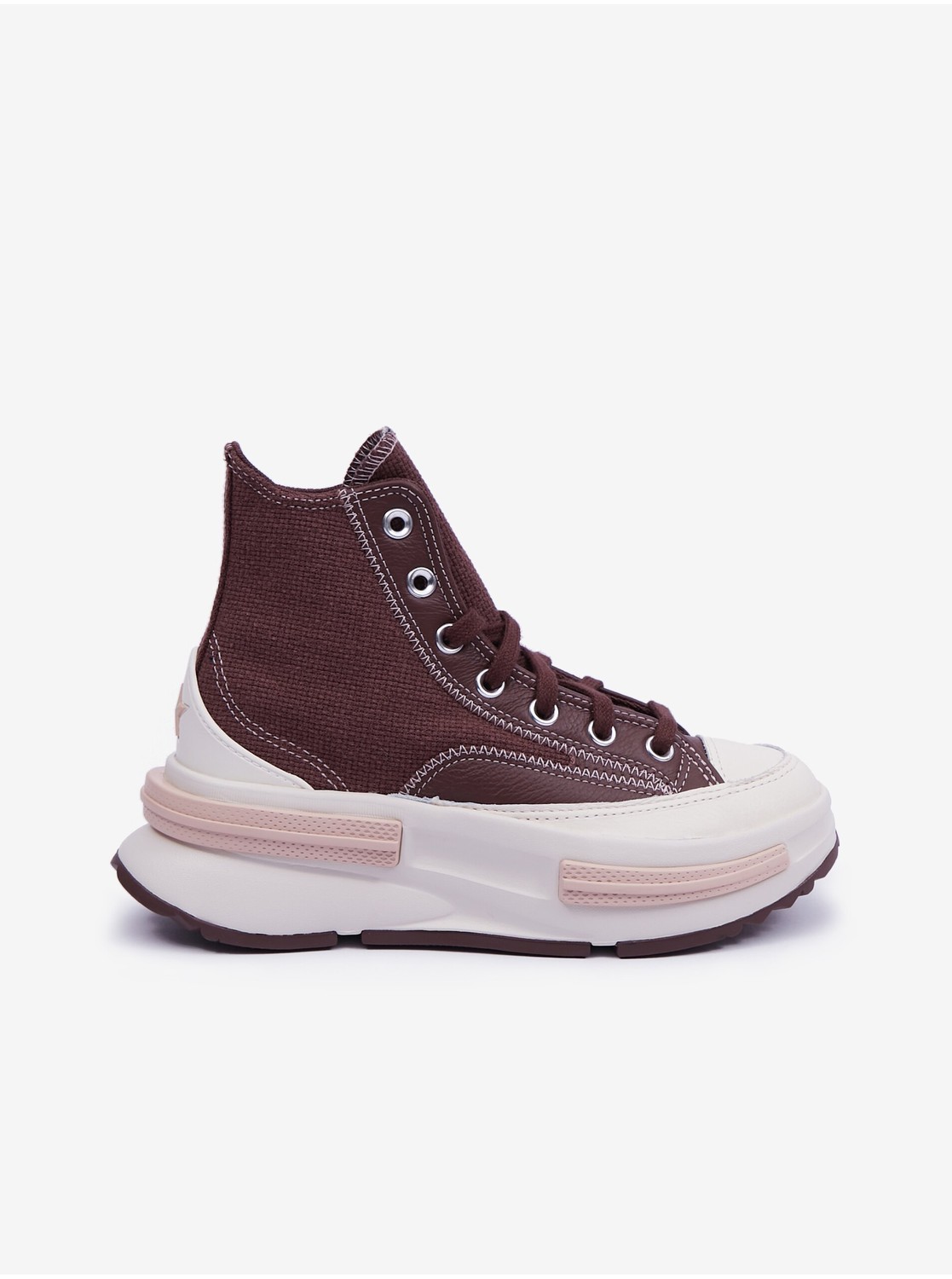 Burgundy Womens Ankle Sneakers on the Converse Run Star L Platform - Ladies