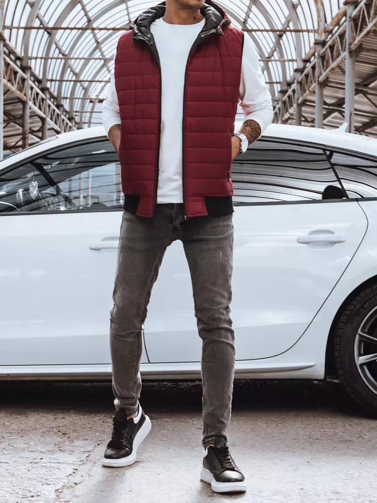 Pánska vesta DStreet Burgundy