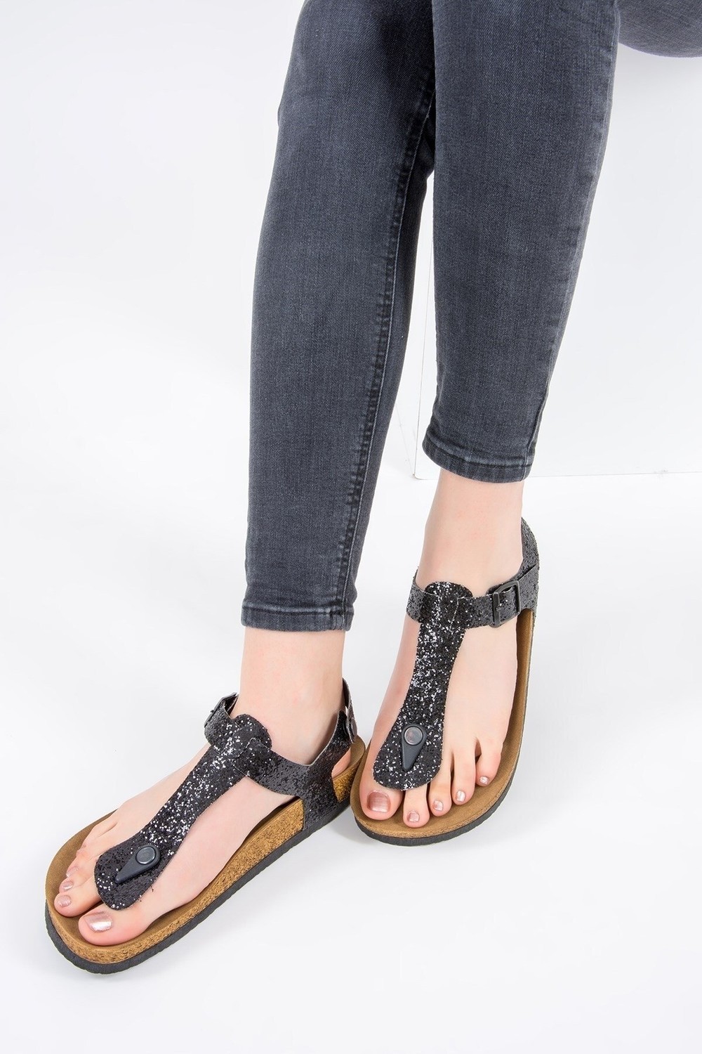 Fox Shoes Women's Black Sandals