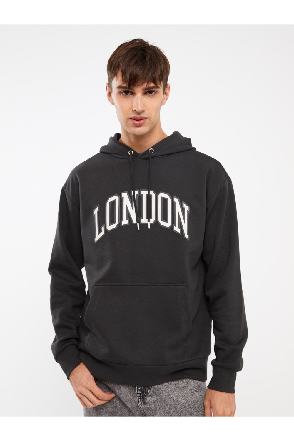 LC Waikiki Men's Long Sleeve Printed Hoodie