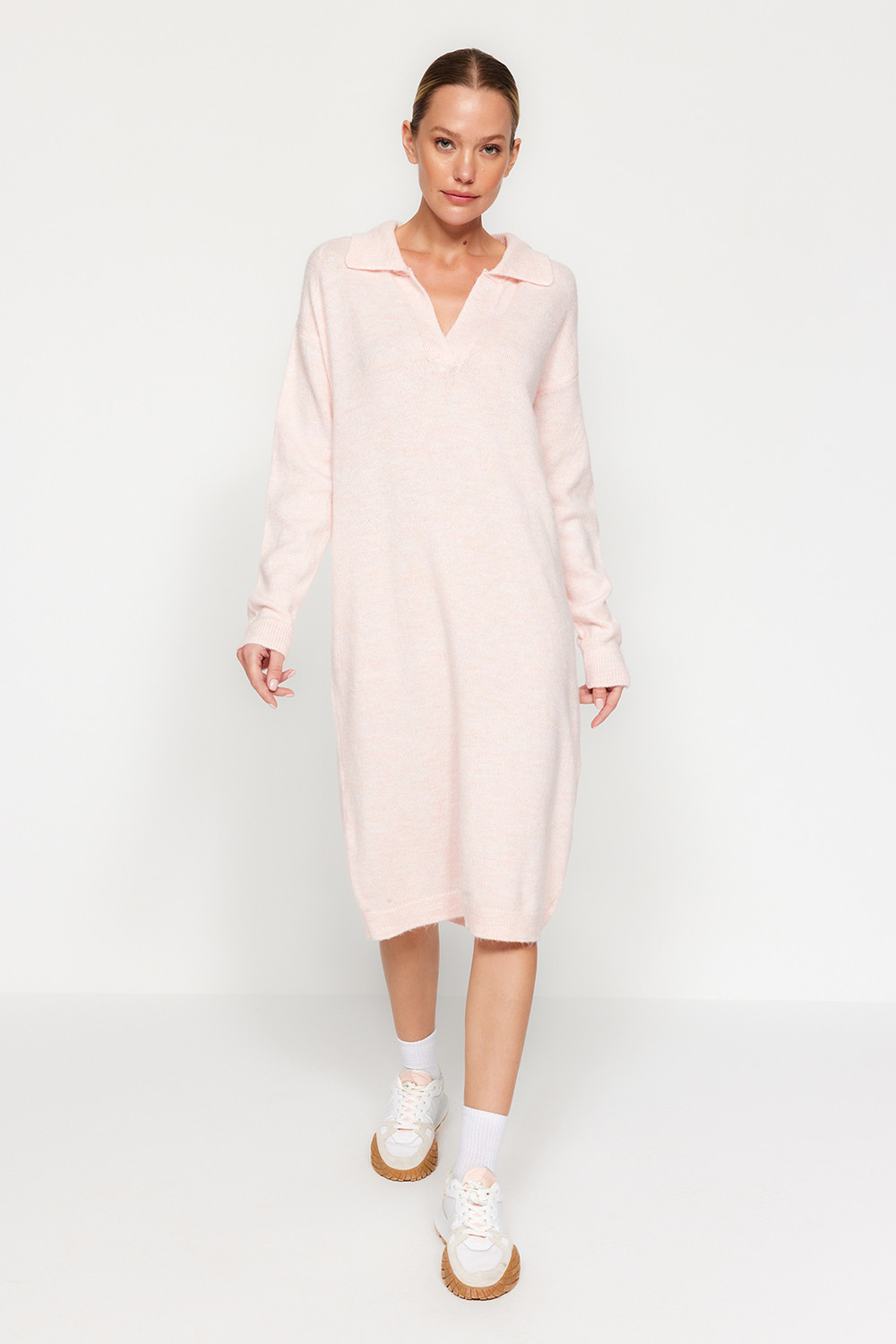Trendyol Powder Care Collection Midi Knitwear Dress