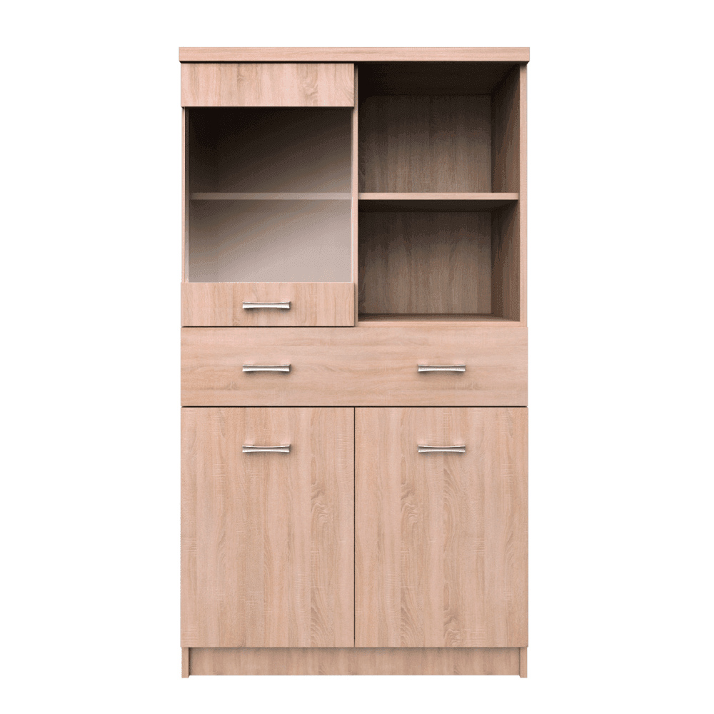 KONDELA Vitrína 2D1W1S/80 , dub sonoma, TOPTY TYP 34