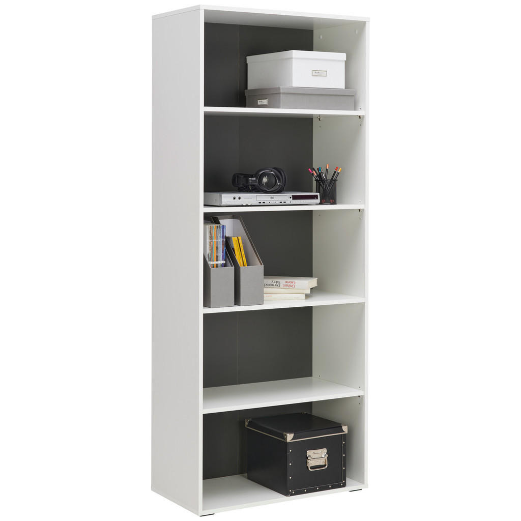 Hom`in REGÁL, antracitová, biela, 75/185,6/40 cm