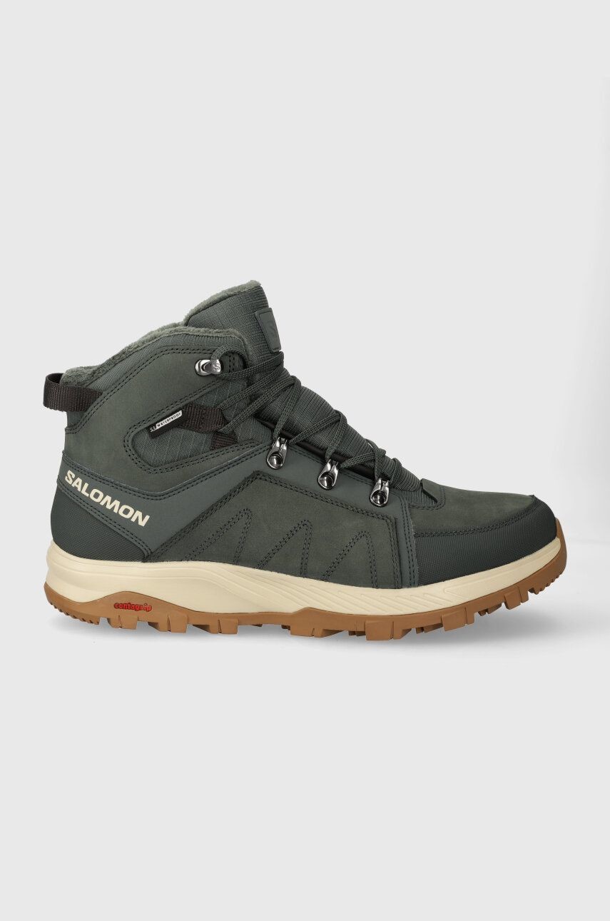Topánky Salomon Outchill TS CSWP pánske, zelená farba, zateplené