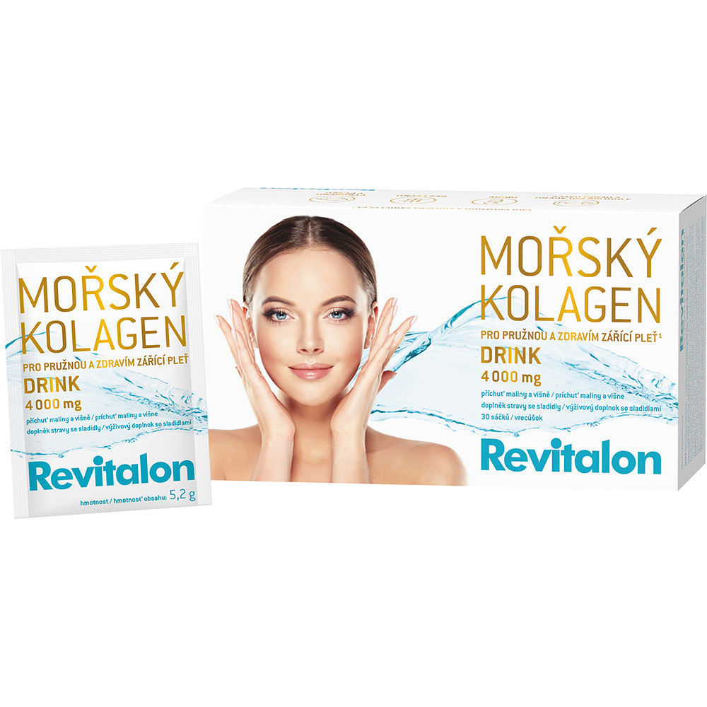 REVITALON Morský kolagén 4000 mg drink príchuť maliny a višne 30 sáčkov