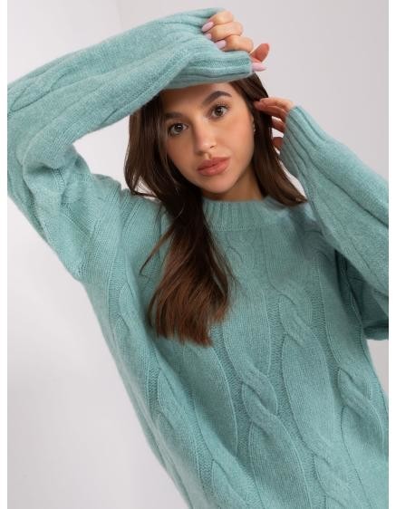 Dámsky sveter so šatkami SEWA svetlomätová