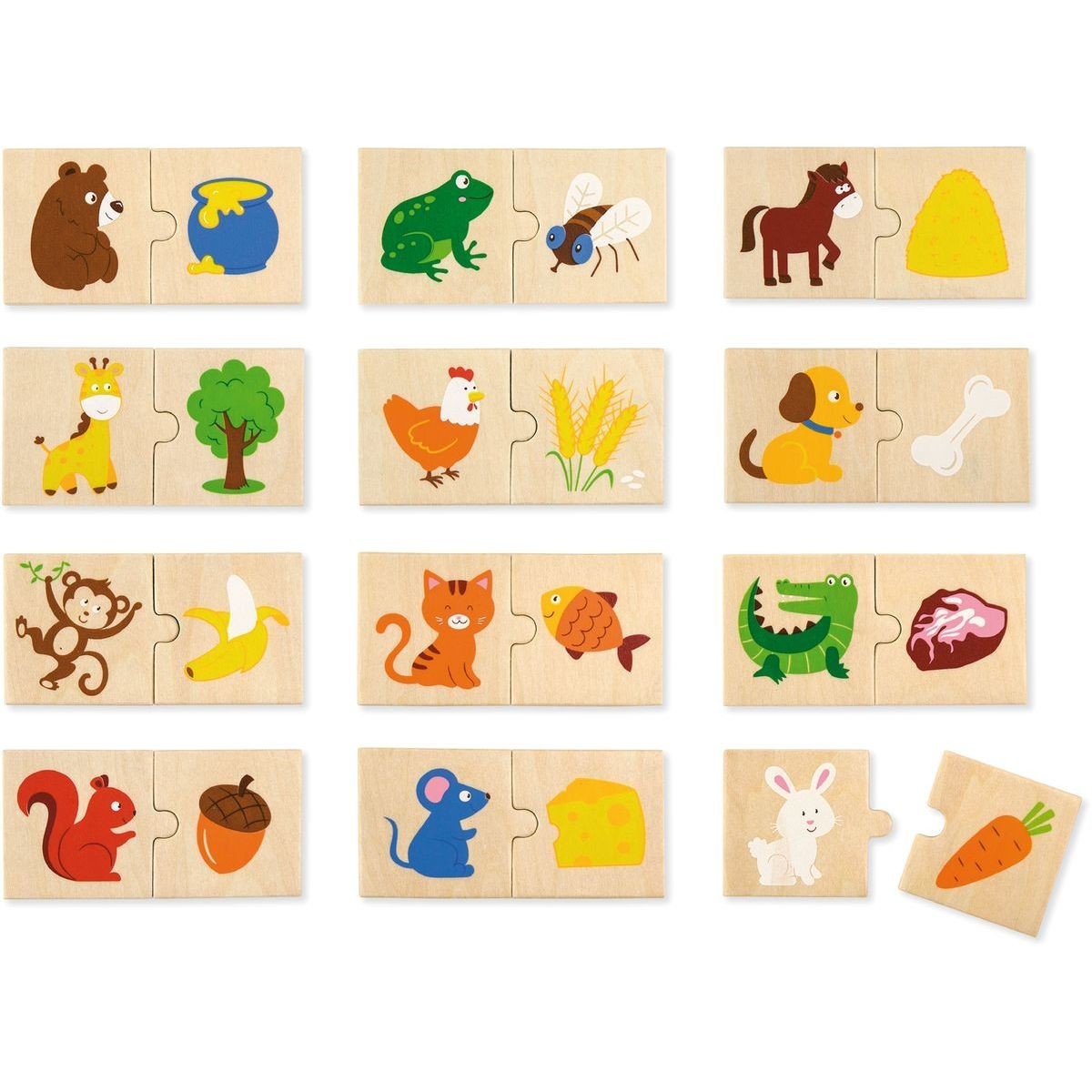 Viga Drevené puzzle kŕmenie zvieratiek