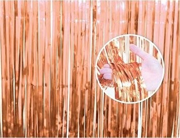 Párty záves – ružovo-zlatý – rosegold – 90 × 240 cm