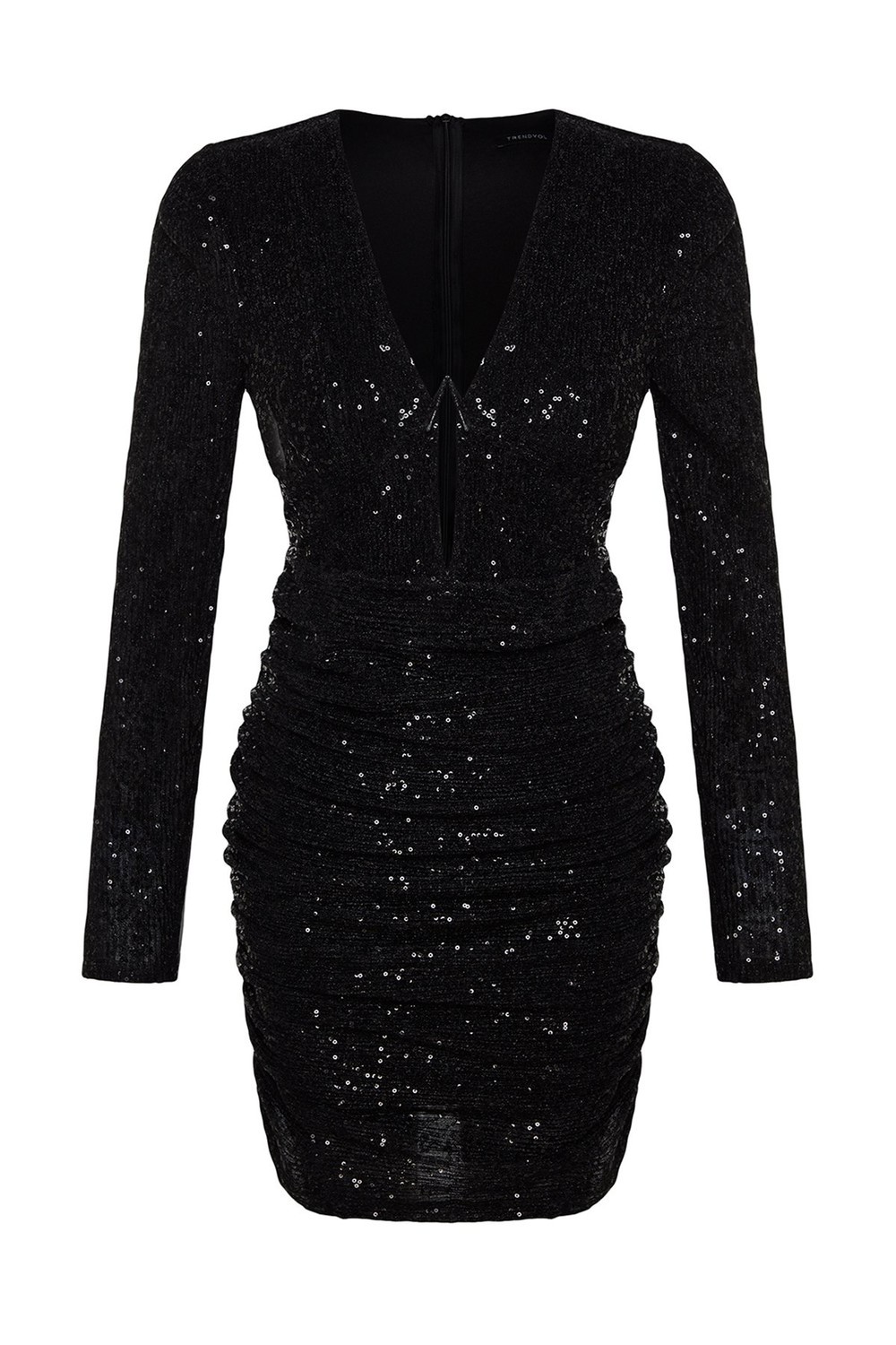 Trendyol Black Sequined Evening Dress with Sequins and Sequins