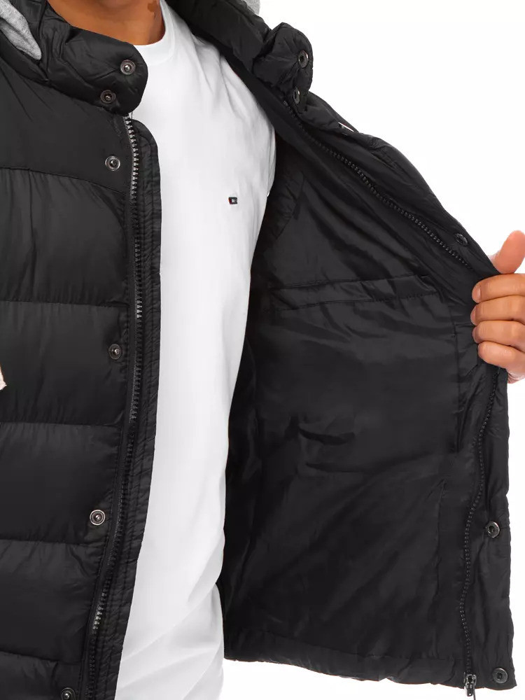 Black men's vest with hood Dstreet