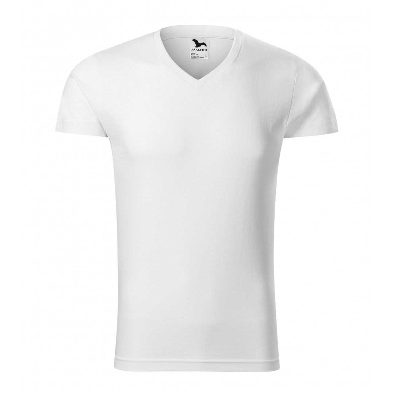 Tričko pánské Malfini Slim FIt V-Neck - biele, M