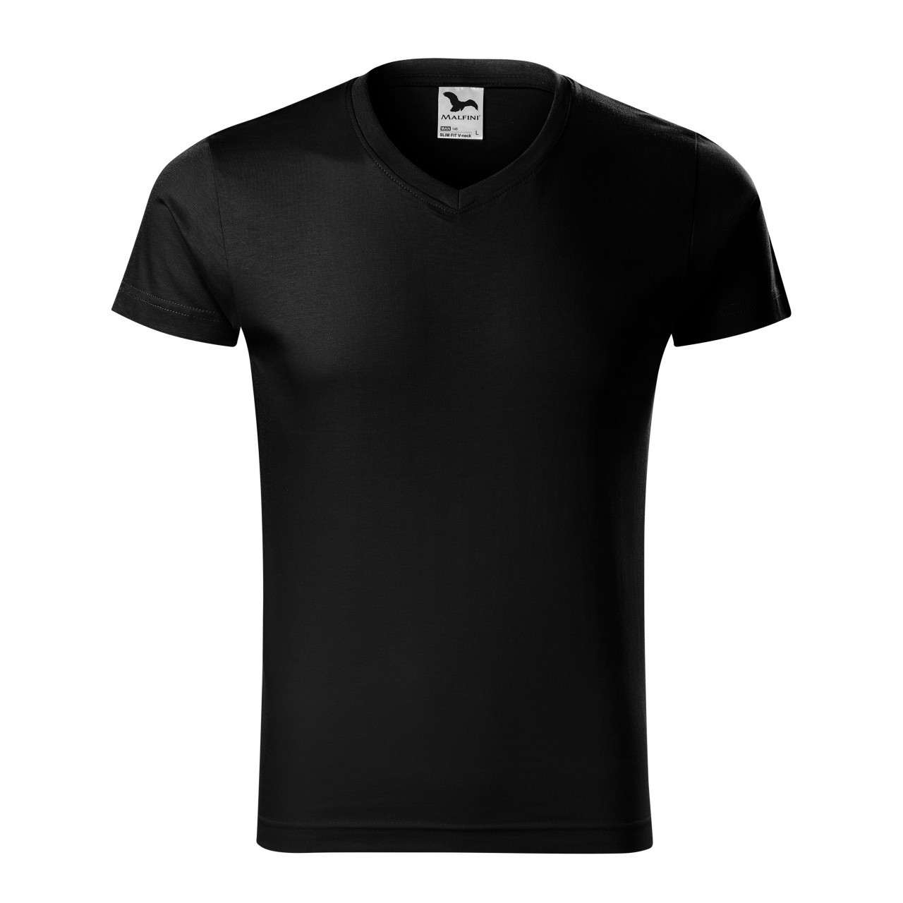 Tričko pánské Malfini Slim FIt V-Neck - čierne, M