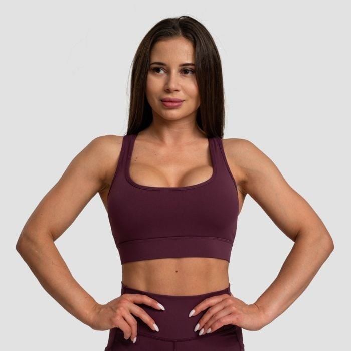 GymBeam Športová podprsenka Mesh Panel Eggplant  LL