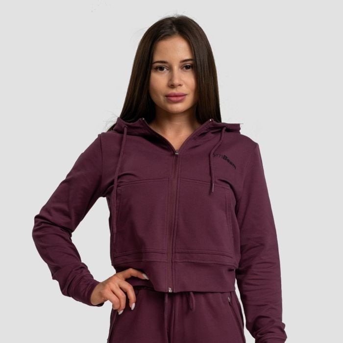 GymBeam Dámska mikina Zip-up TRN Eggplant  MM