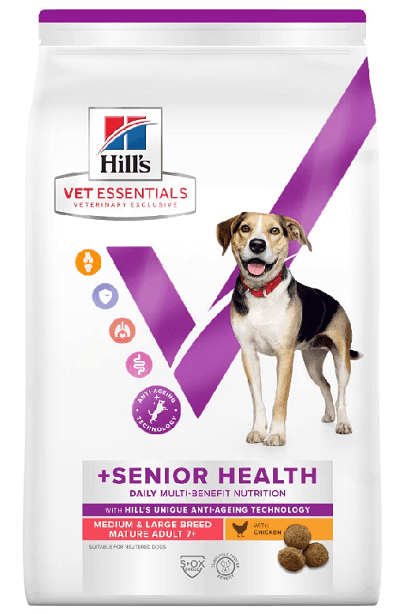 HILLS VE Canine Multi benefit Senior health Medium/ Maxi Chicken granule pre psy 10kg