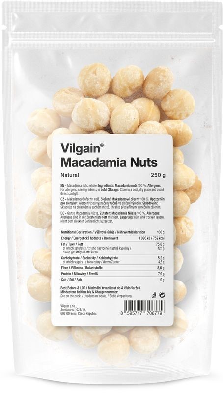 Vilgain Makadamové orechy natural 250 g