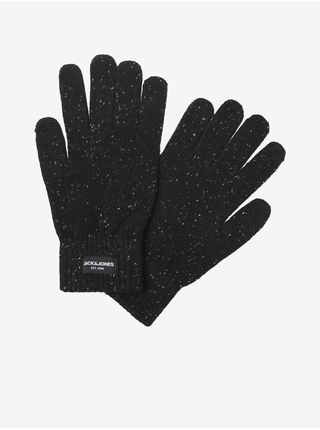 Čierne pánske melírované rukavice Jack & Jones Cliff