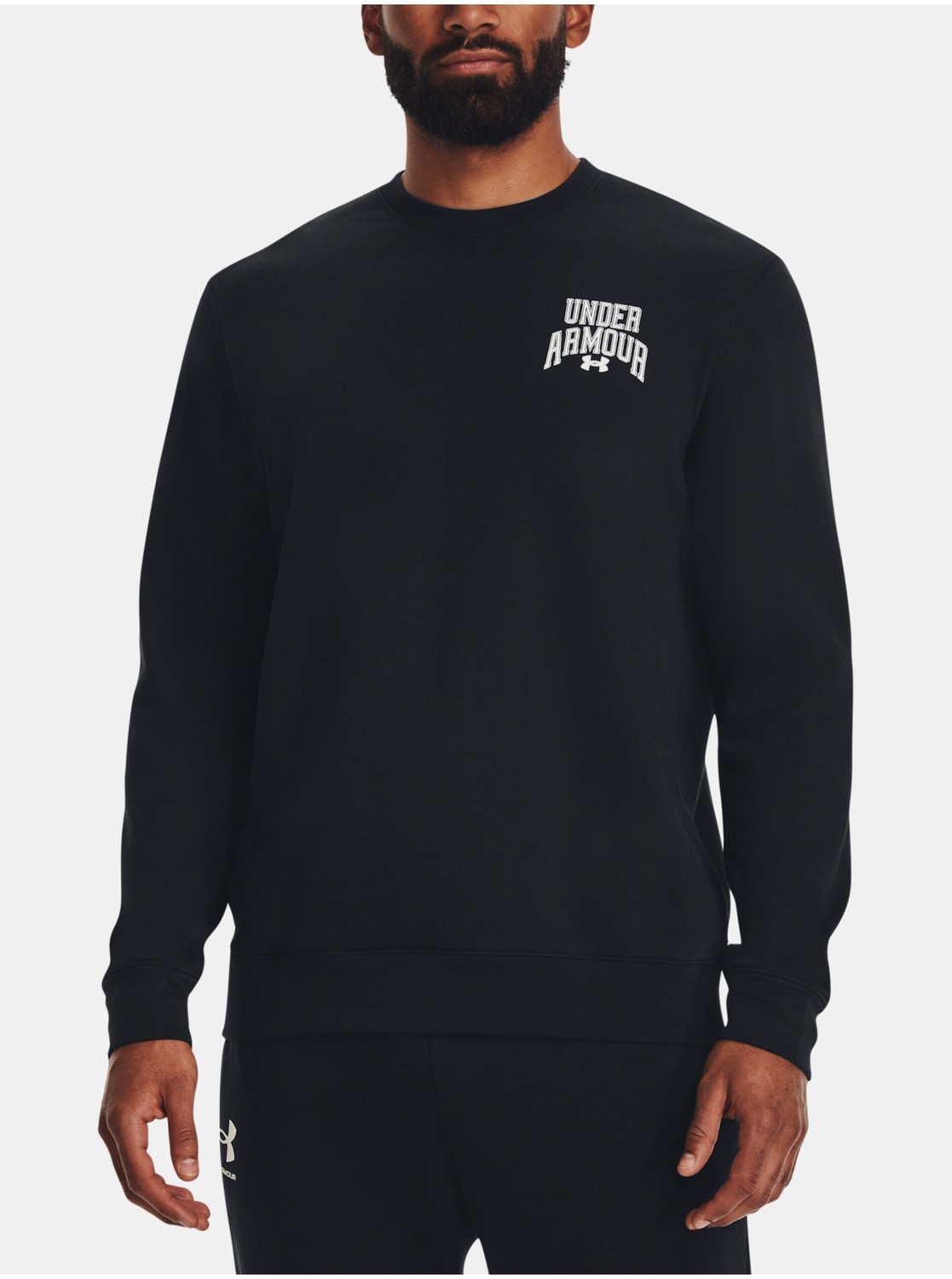 Čierna pánska mikina Under Armour UA Rival Terry Graphic Crew
