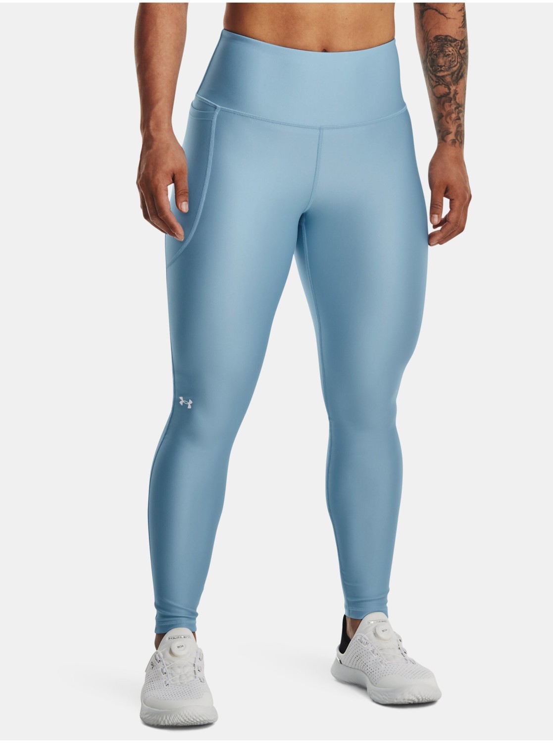 Svetlomodré dámske športové legíny Under Armour Armour Evolved Grphc Legging