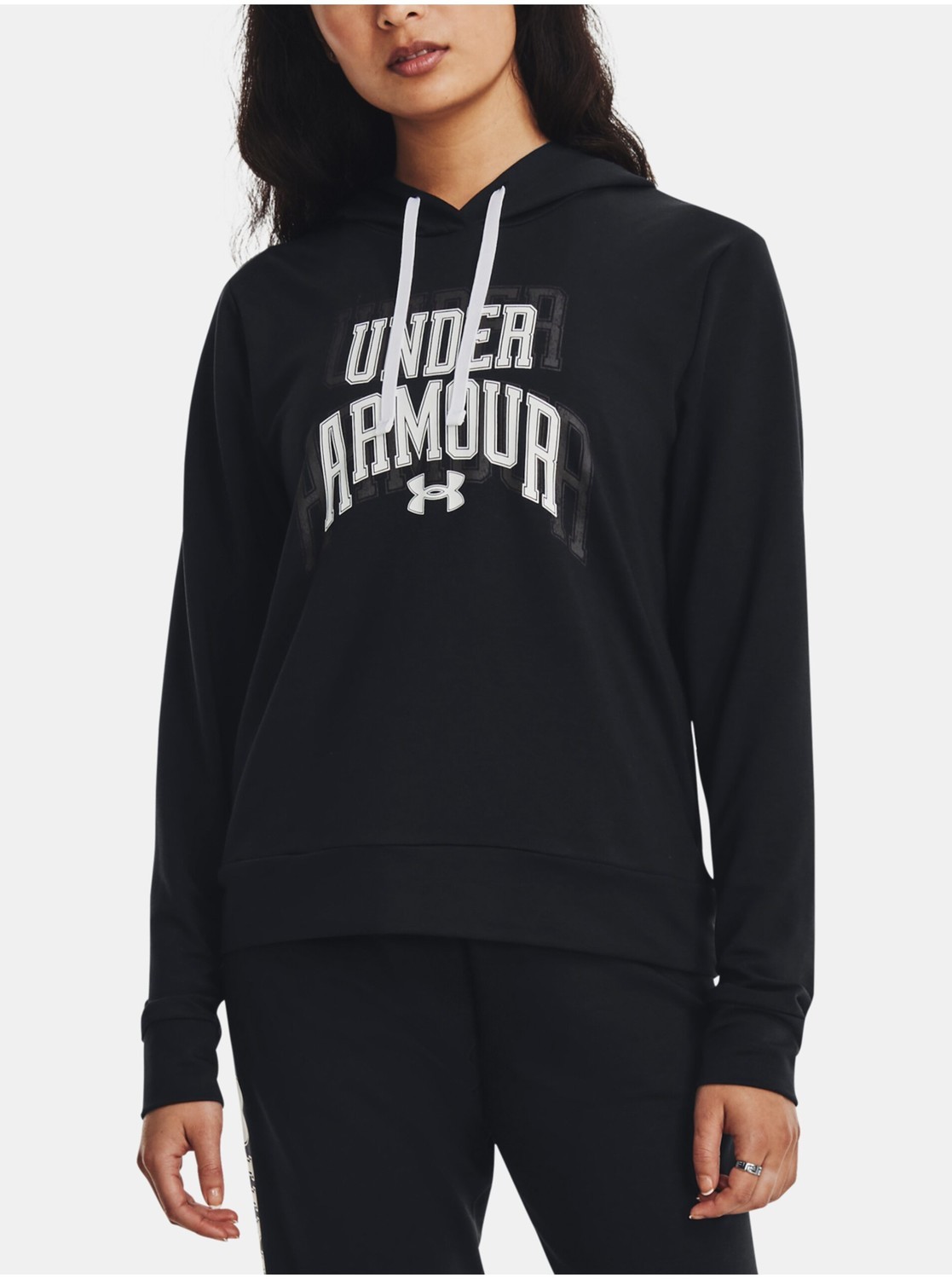 Čierna dámska športová mikina s kapucňou Under Armour Rival