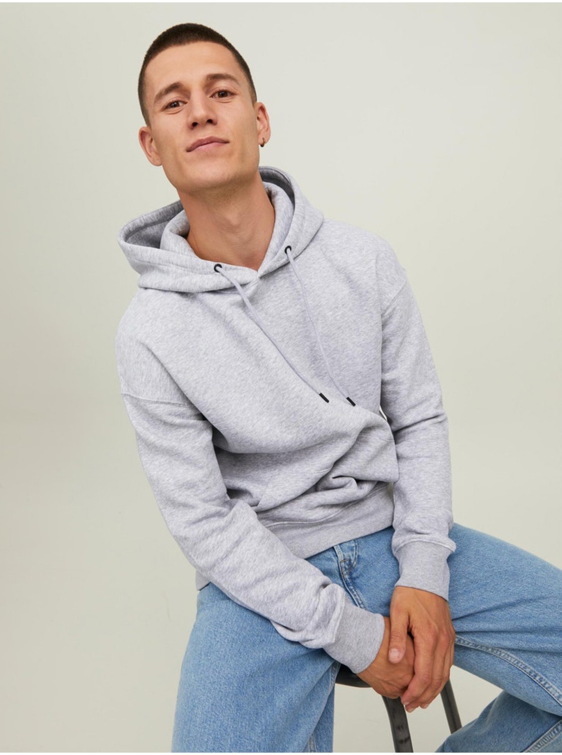 Svetlosivá pánska mikina s kapucňou Jack & Jones Star
