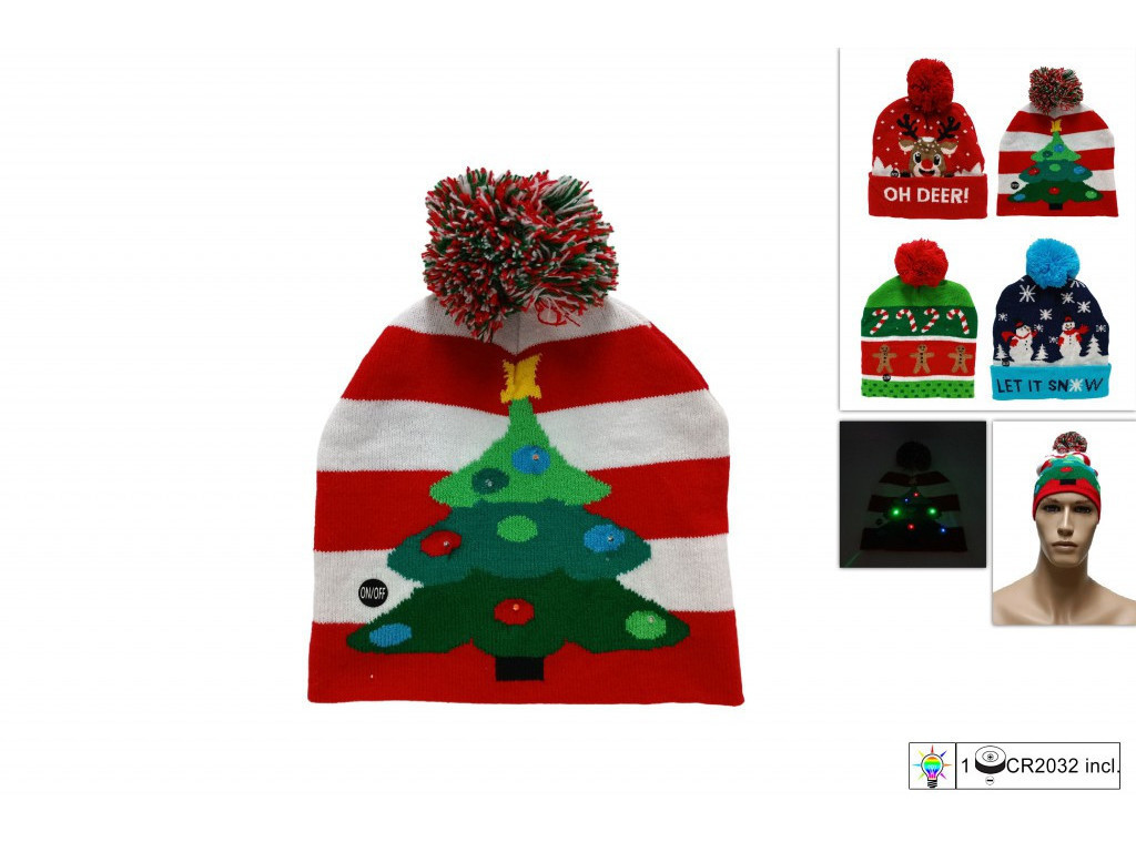 MAKRO - Čiapka vianočná LED rôzne farby a motívy