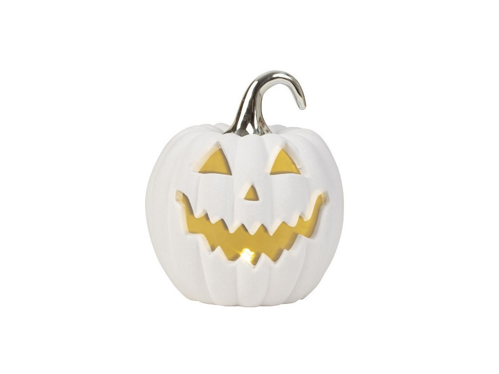 MAKRO - Tekvica Halloween biela LED