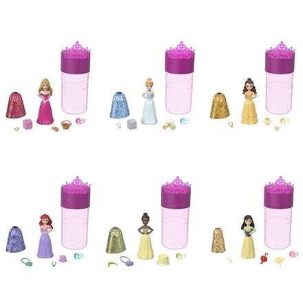 Mattel Disney Princess COLOR REVEAL KRÁĽOVSKÁ MALÁ BÁBIKA NA VEČIERKU, viac druhov