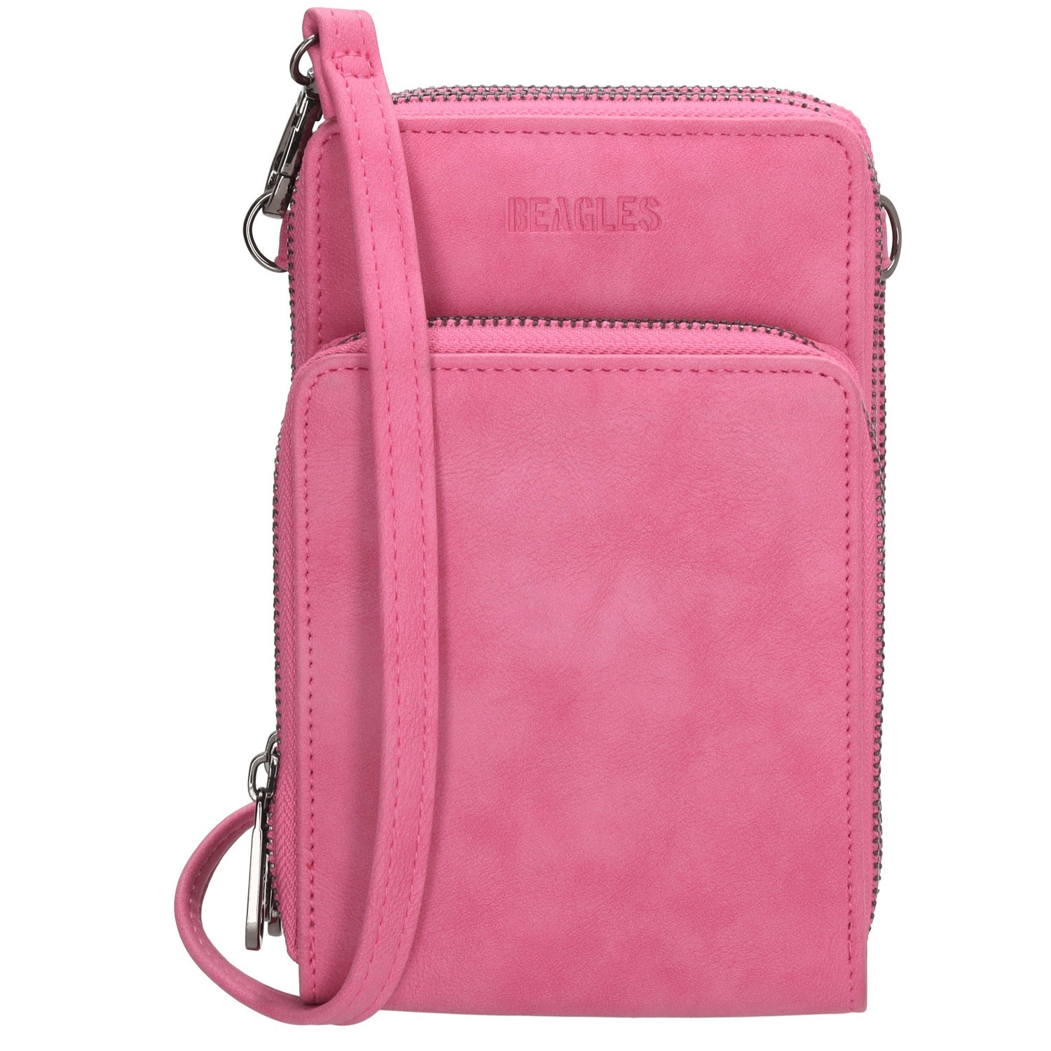 Dámska kabelka na telefón / peňaženka s popruhom cez rameno Beagles Marbella - fuchsia - na výšku