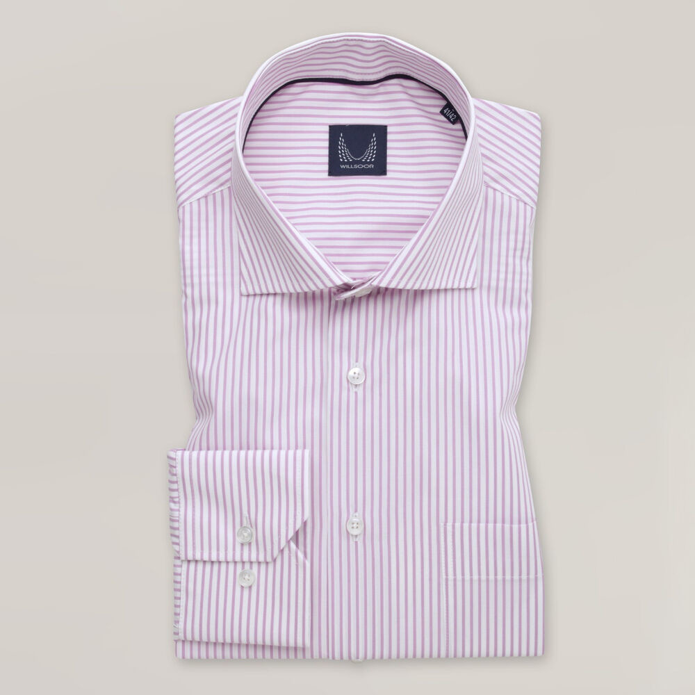 Pánska košeľa slim fit s jemnými ružovými prúžkami 15607