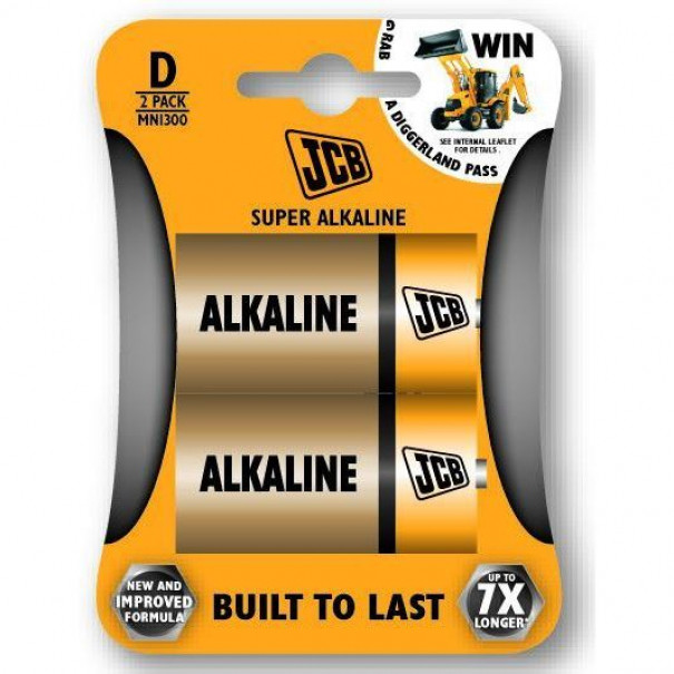 Baterie JCB super alkalická D 2ks