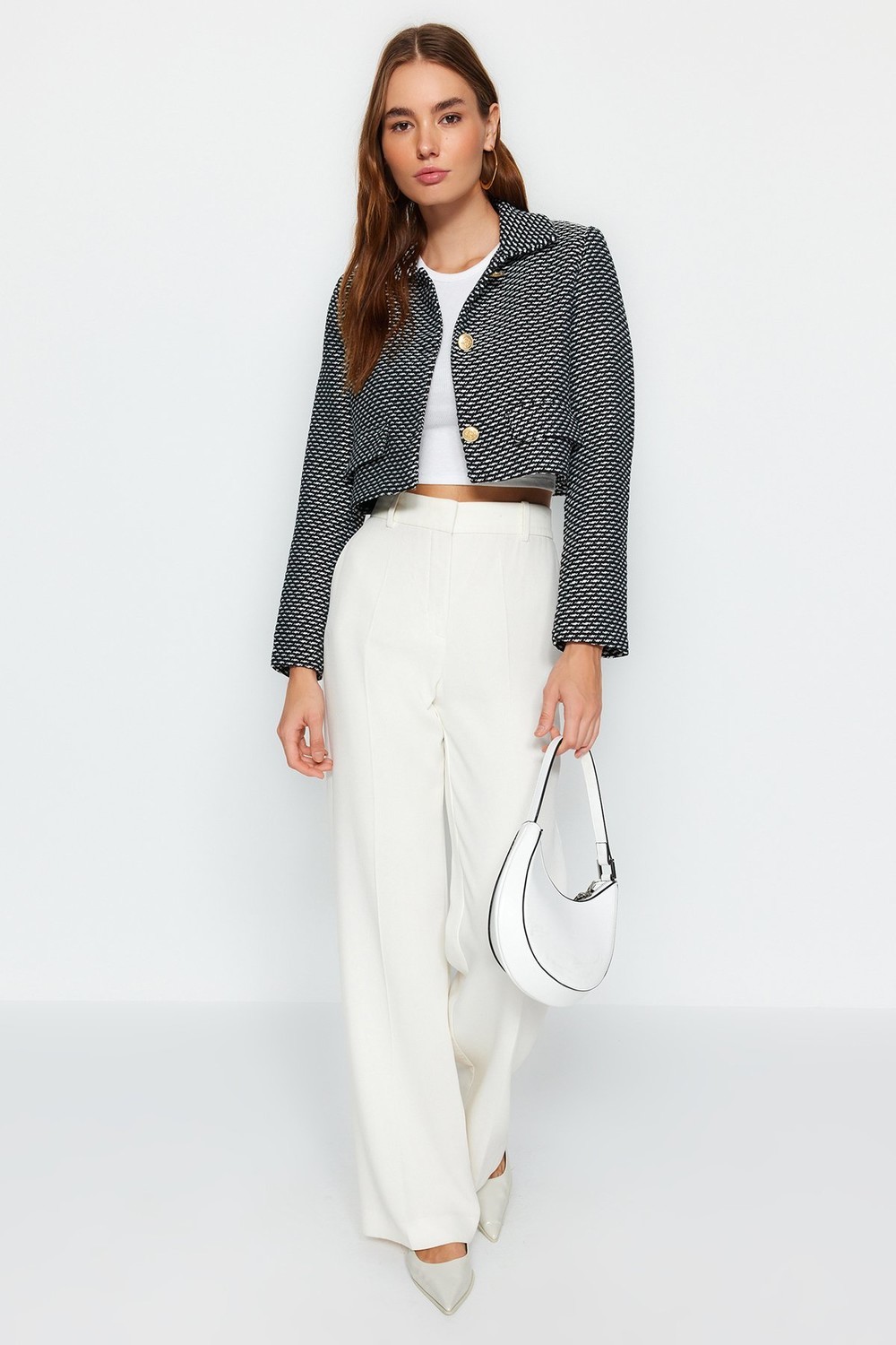 Trendyol Black Woven Jacket with Buttons