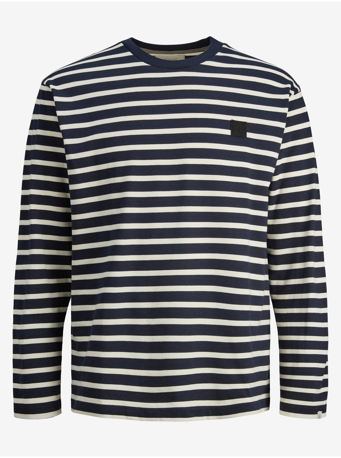 Dark blue men's striped T-Shirt Jack & Jones Badge - Men