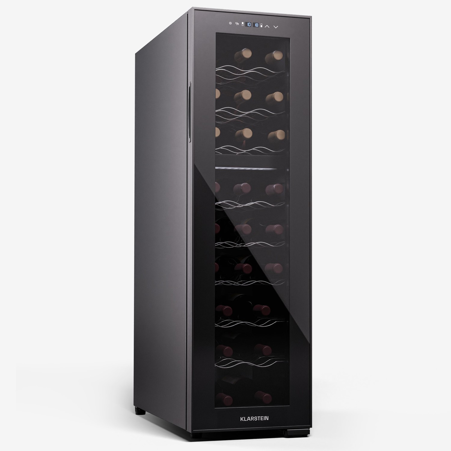 Klarstein Shiraz 24 Duo, chladnička na víno, 2 zóny, 75 l/24 fliaš, 5-18 °C, dotykové ovládanie