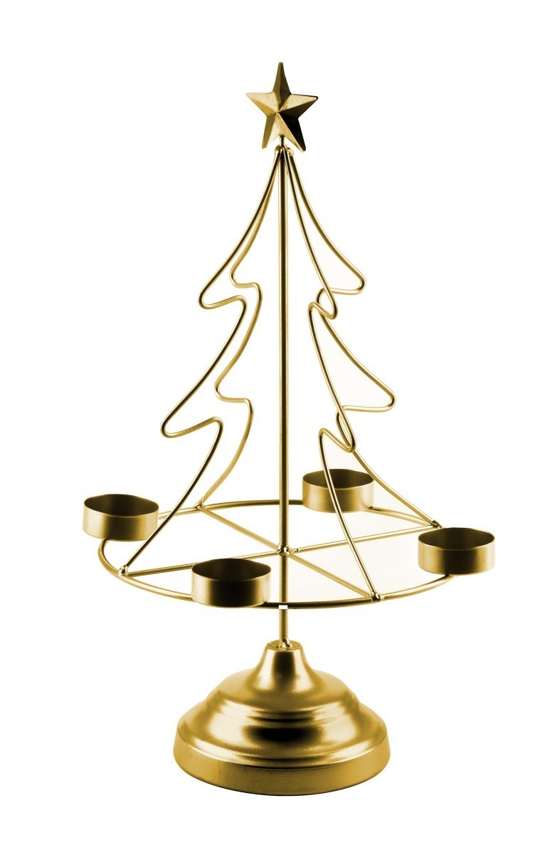 Vánoční svícen Br4on SANTA LILA 38 cm zlatý