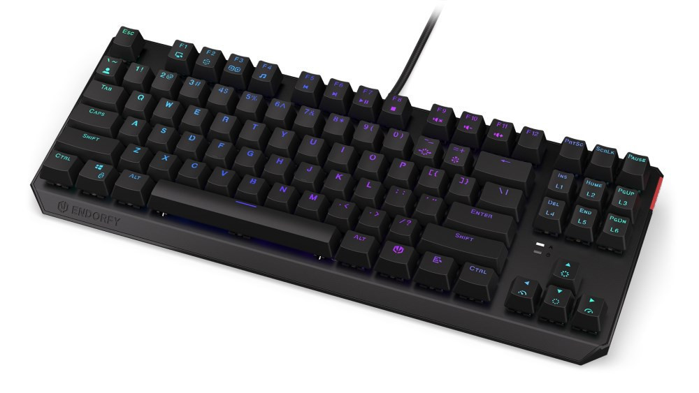 Endorfy herná klávesnica Thock TKL Brown / drôtová / USB / brown switch / mechanická / CZ layout / čierna RGB