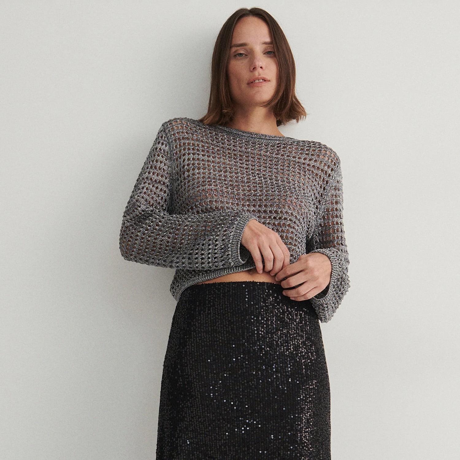 Reserved - Ladies` sweater - Strieborná