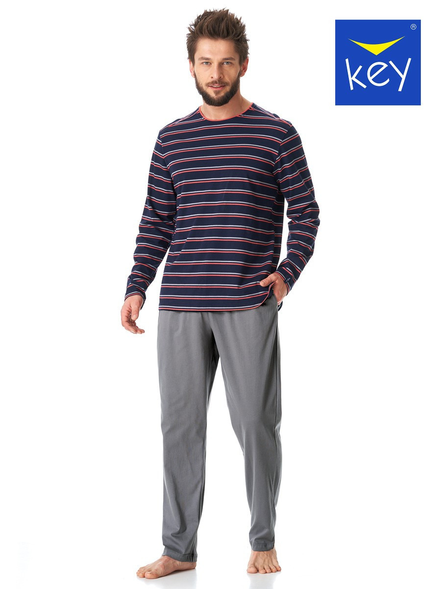 Pánske pyžamo Key MNS 038 B23 M-2XL tmavě modrošedá L