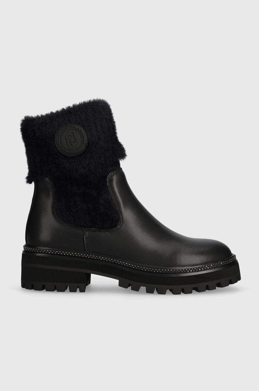 Topánky chelsea Liu Jo PINK 226 dámske, čierna farba, na platforme, SF3199PX43222222