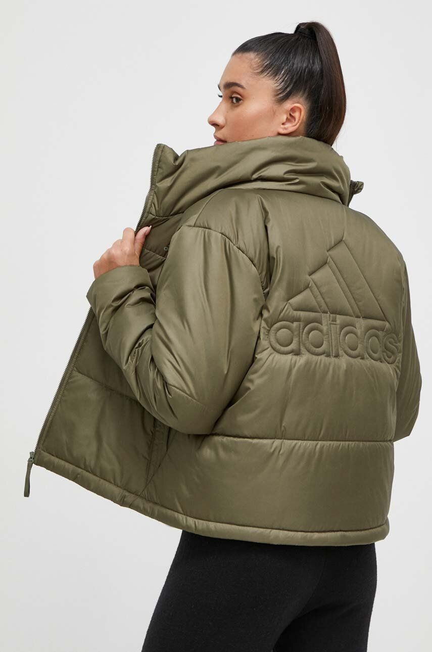Bunda adidas dámska, zelená farba, zimná