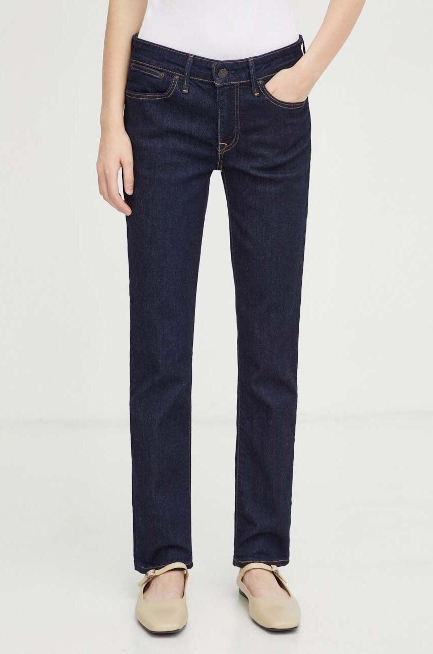 Rifle Levi's 712 SLIM WELT POCKET dámske, tmavomodrá farba
