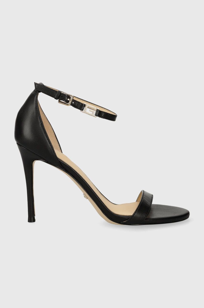 Kožené sandále Guess KABAIL3 čierna farba, FL8KIL LEA03