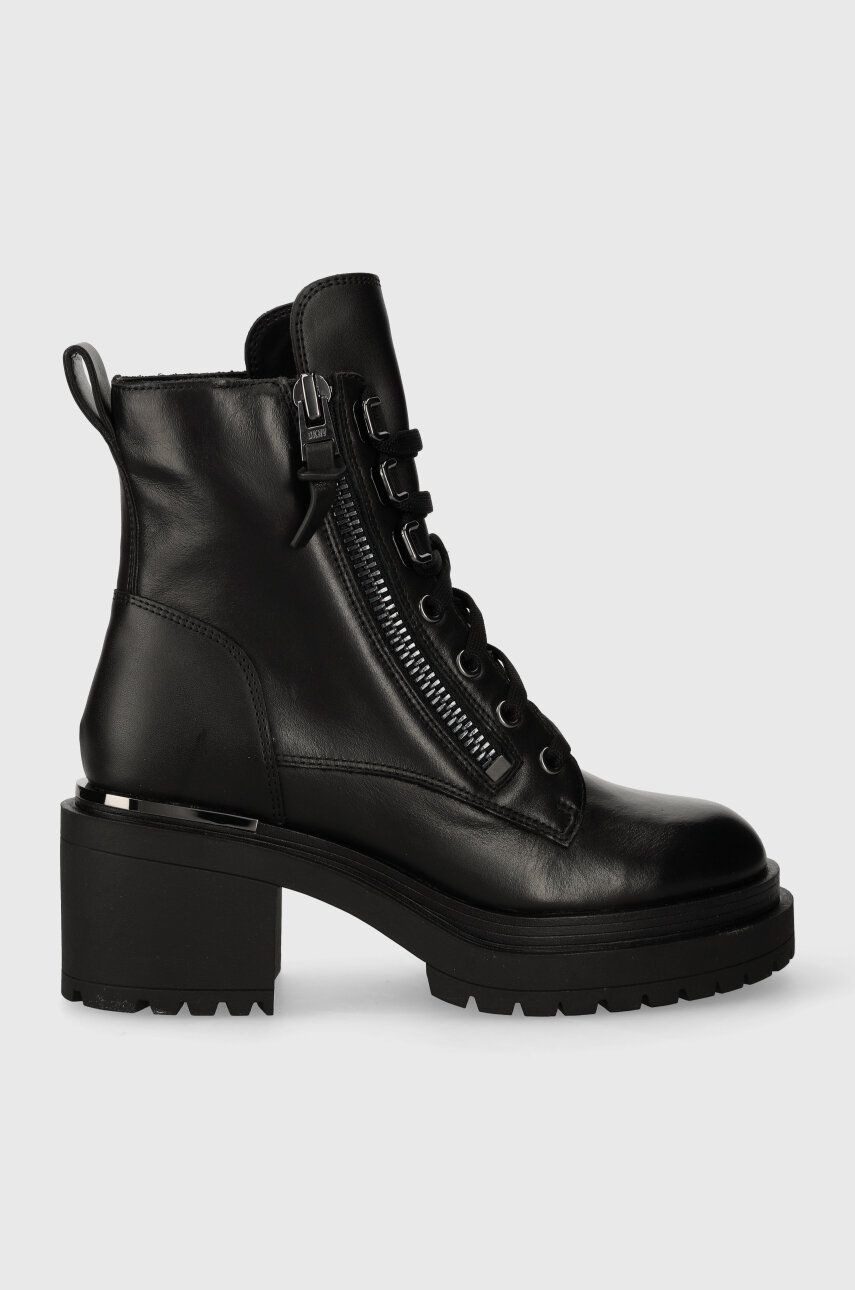 Členkové topánky Dkny Philippa dámske, čierna farba, na podpätku, K3341093