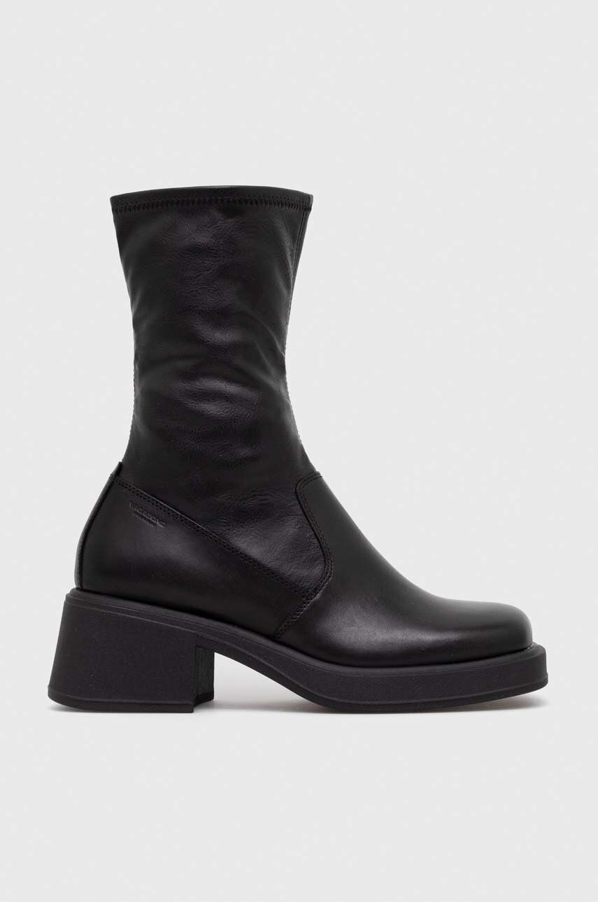 Členkové topánky Vagabond Shoemakers DORAH dámske, čierna farba, na podpätku, 5642.502.20