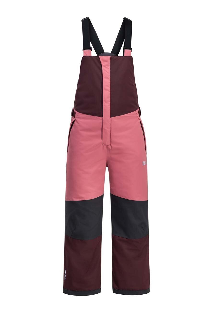 Detské lyžiarske nohavice Jack Wolfskin ACTAMIC 2L INS BIB ružová farba