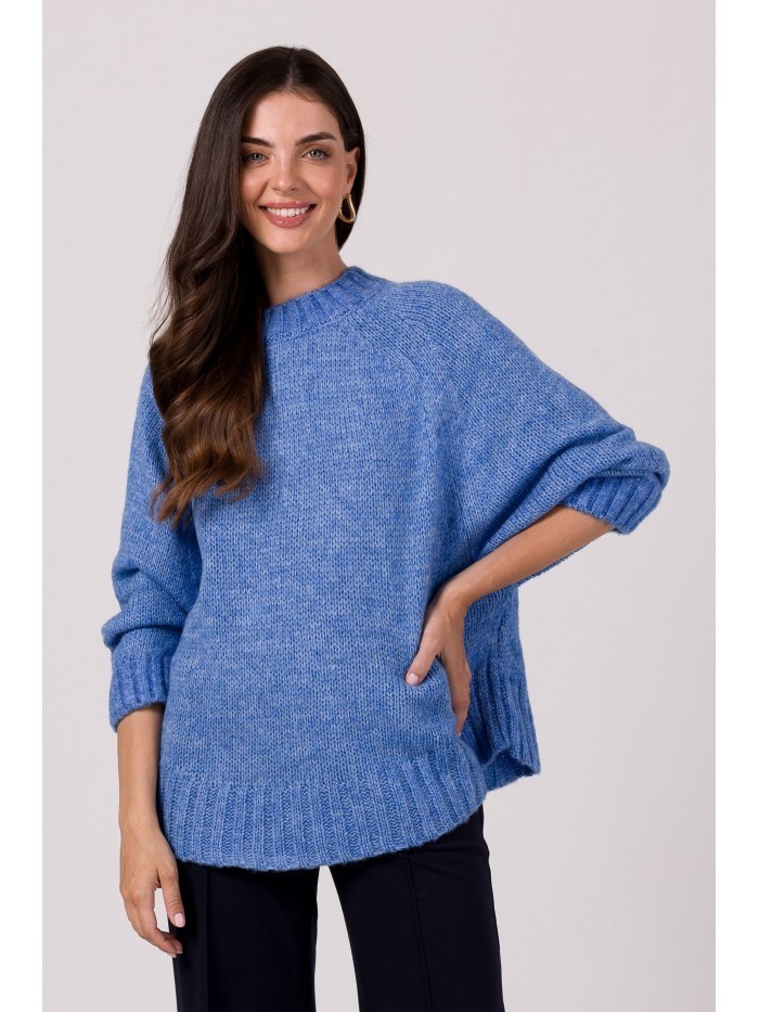 BeWear Dámsky klasický sveter Elyamour BK105 blankytná modrá Universal