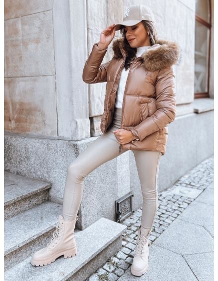 Dámska prešívaná zimná bunda SPARKLE zlatá