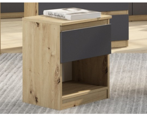 Skrinka/nočný stolík Carlos 401S, dub artisan/grafit%