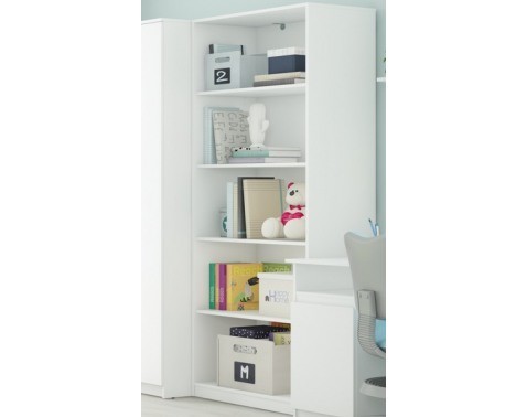 Vysoký regál Carlos, biela, šírka 75 cm%